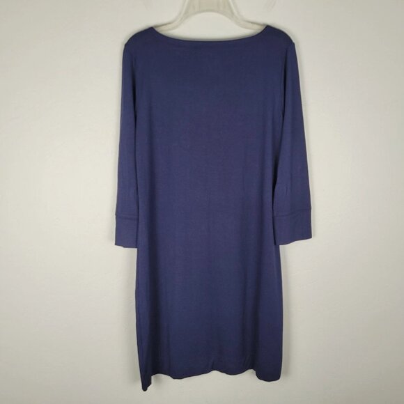 Lilly Pulitzer UPF 50 Sophie Dress Mini 3/4 Sleeve Rayon Stretch Navy Size L NWT - Picture 5 of 12